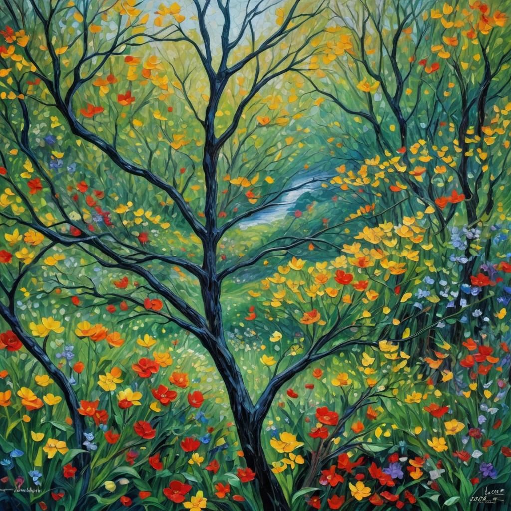 Expressionist Oil Painting with Textured Impasto