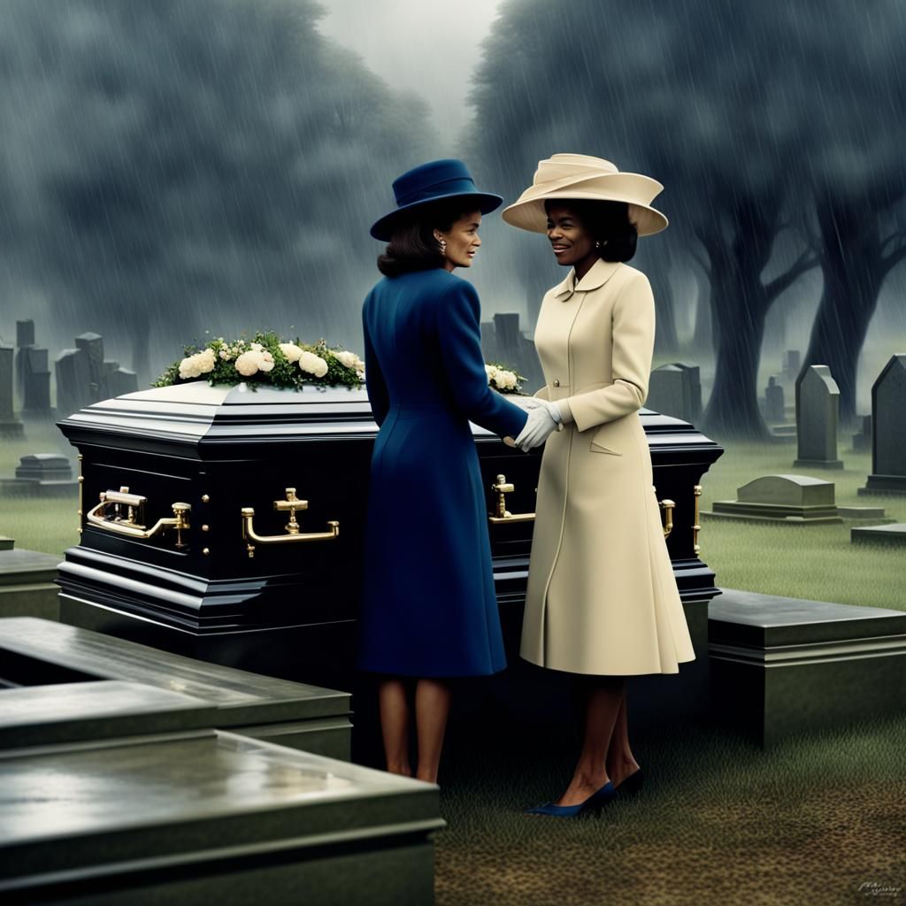 Jackie Kennedy and Coretta Scott King Shaking Hands