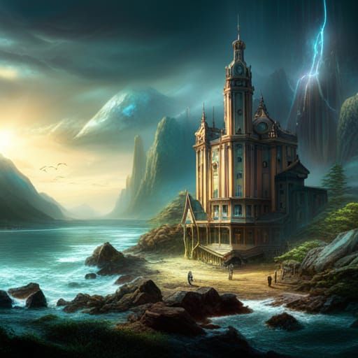 Epic Crystal Store: Digital Matte Painting