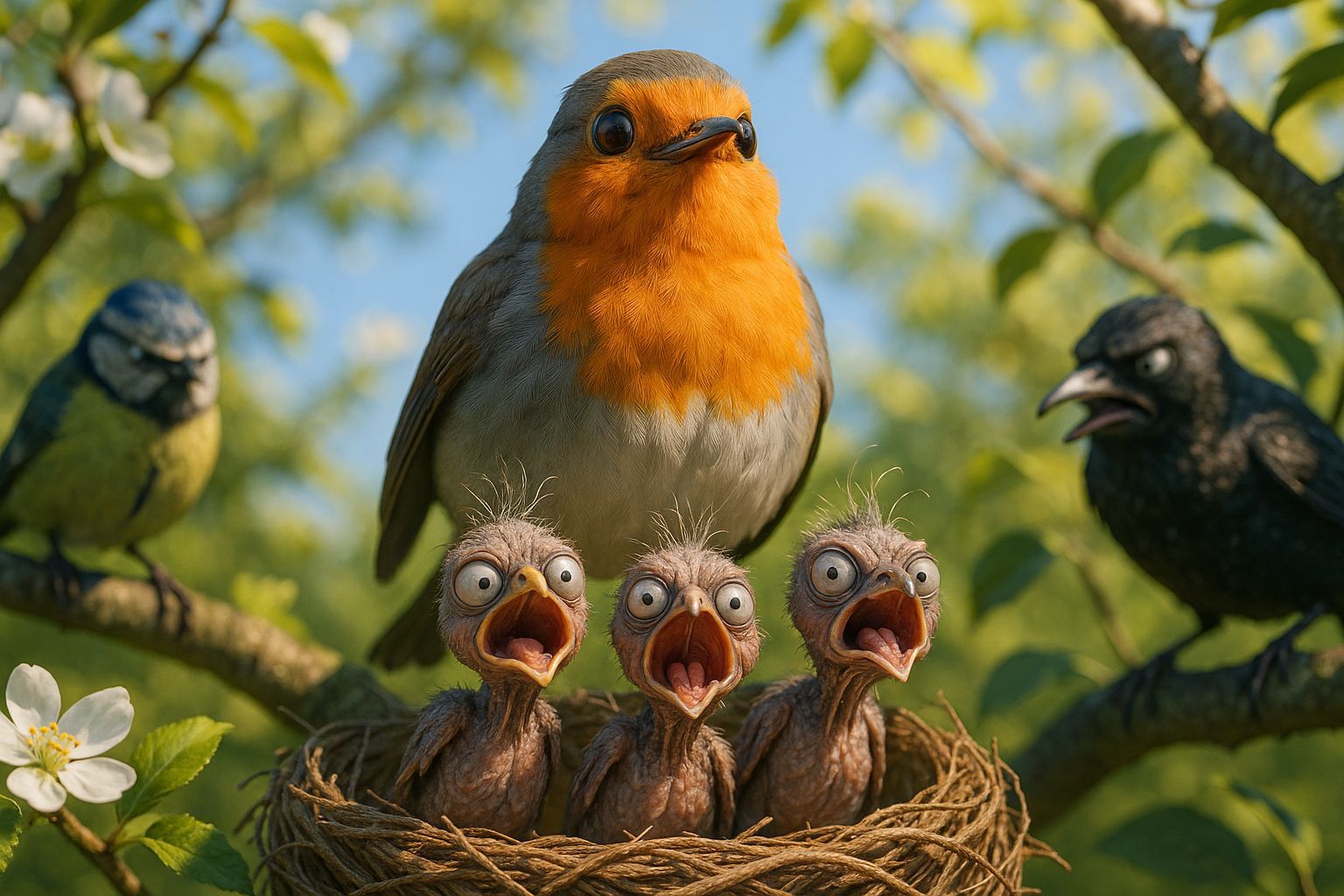 Robin Dad's Hilariously Ugly Chicks in Spring