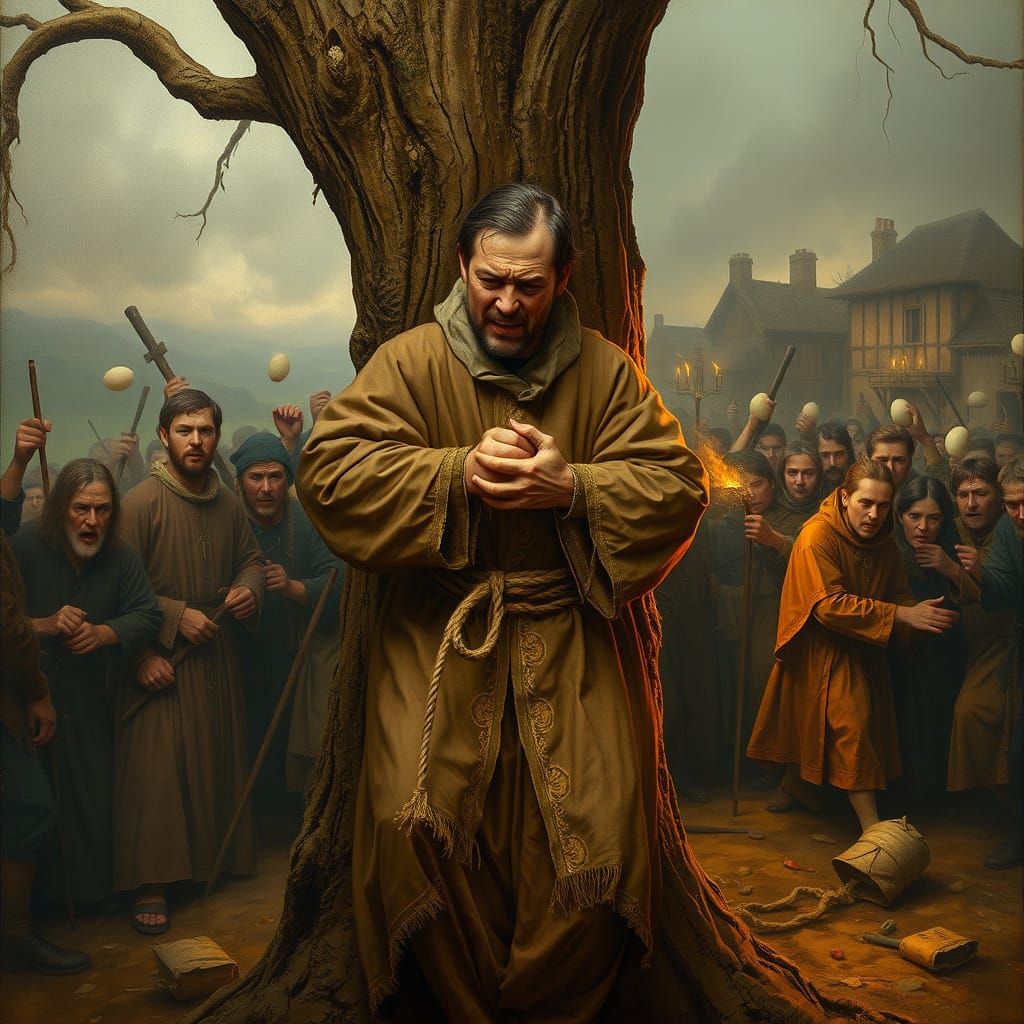 A 16th-Century Priest Bound by Angry Mob in a Baroque-Era La...