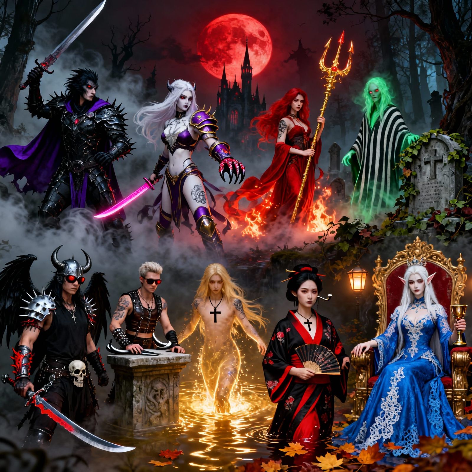 Gothic Warrior Women Emerge in Misty Ravenloft