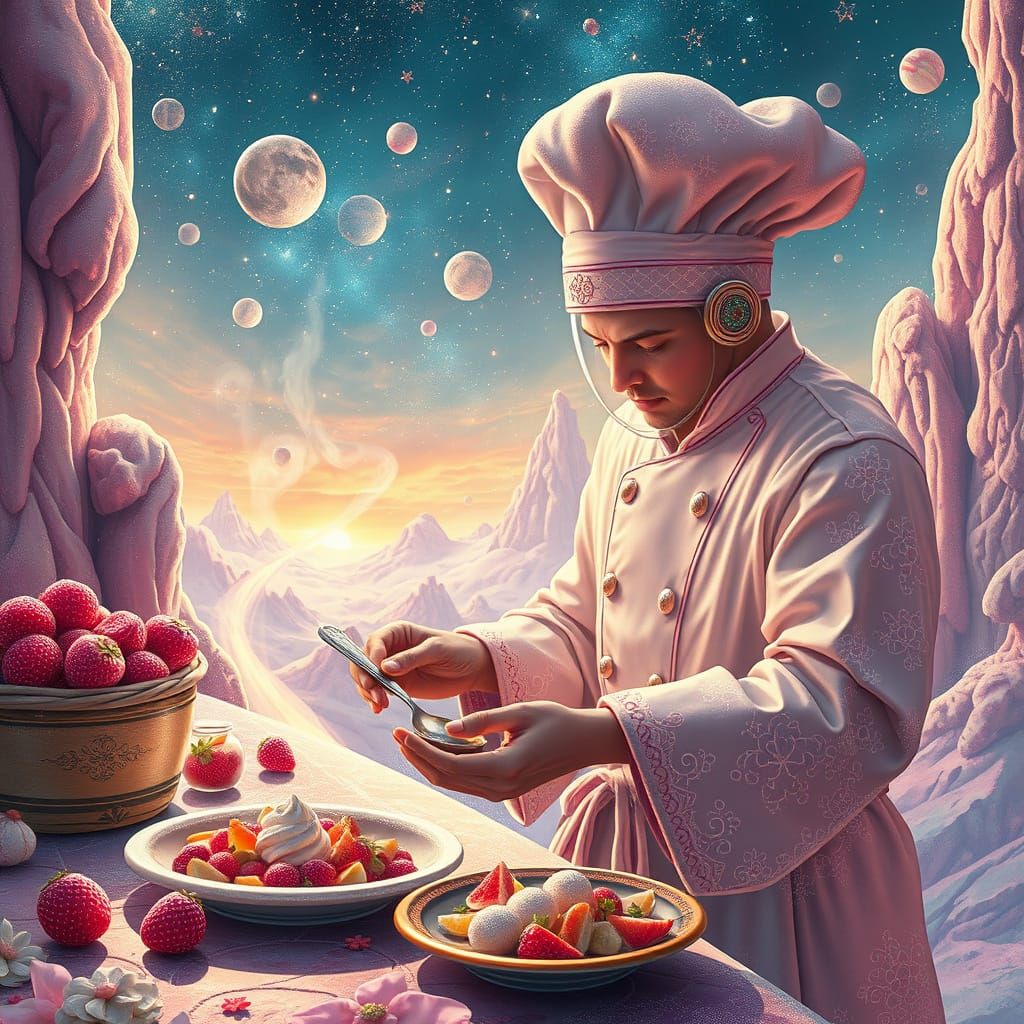 Celestial Chef Creates Gourmet Dishes on Candy Planet