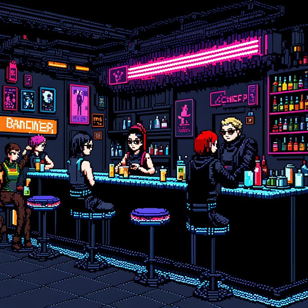 cyberpunk bar