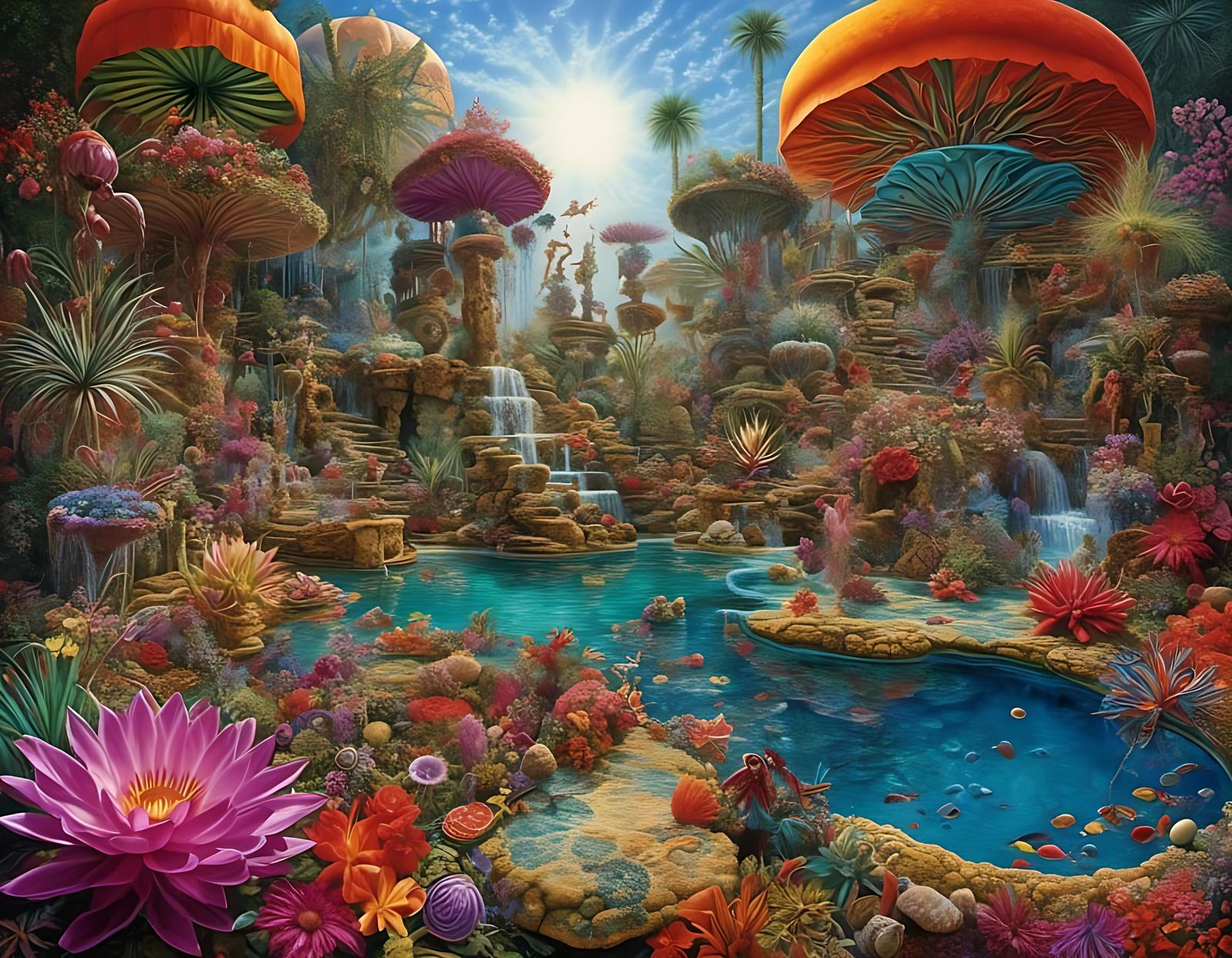 Surreal Desert Oasis in Rich Color