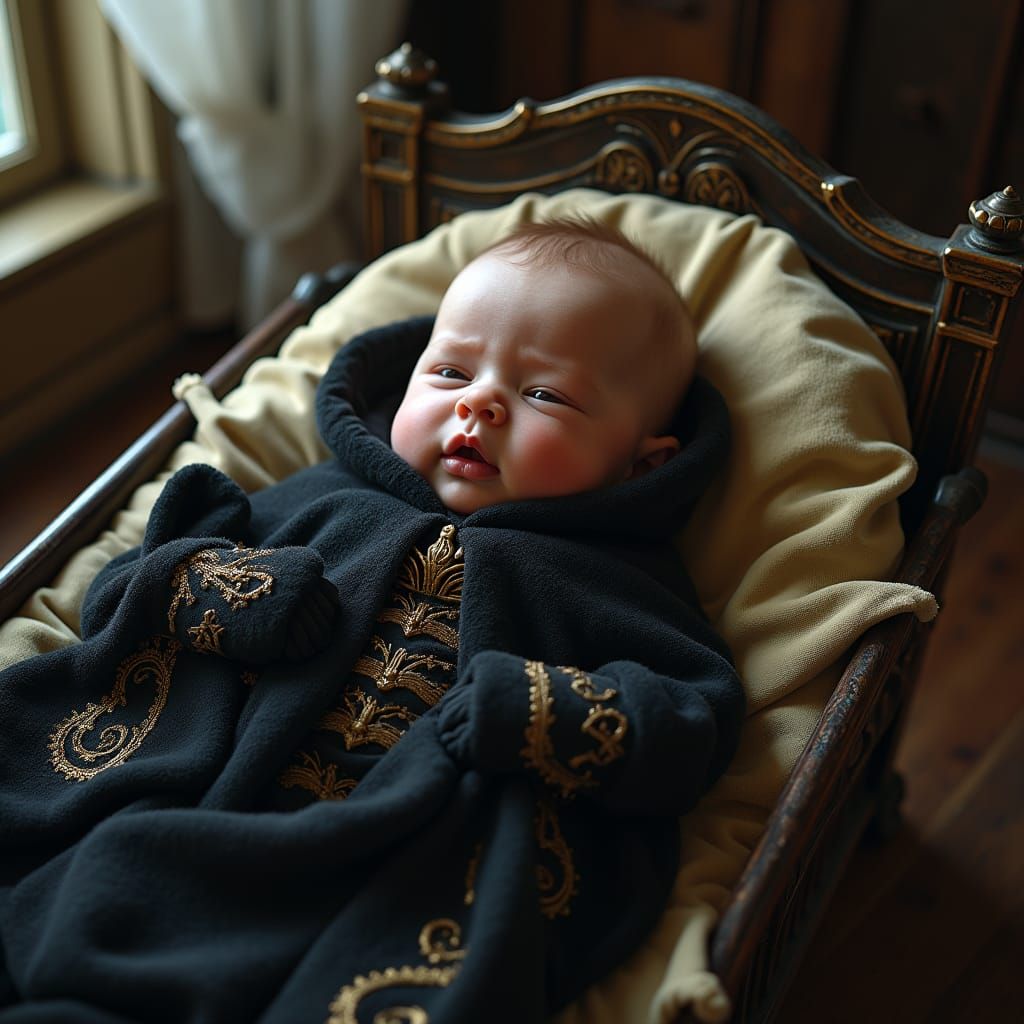 Baby Count Dracula in Gothic Nursery