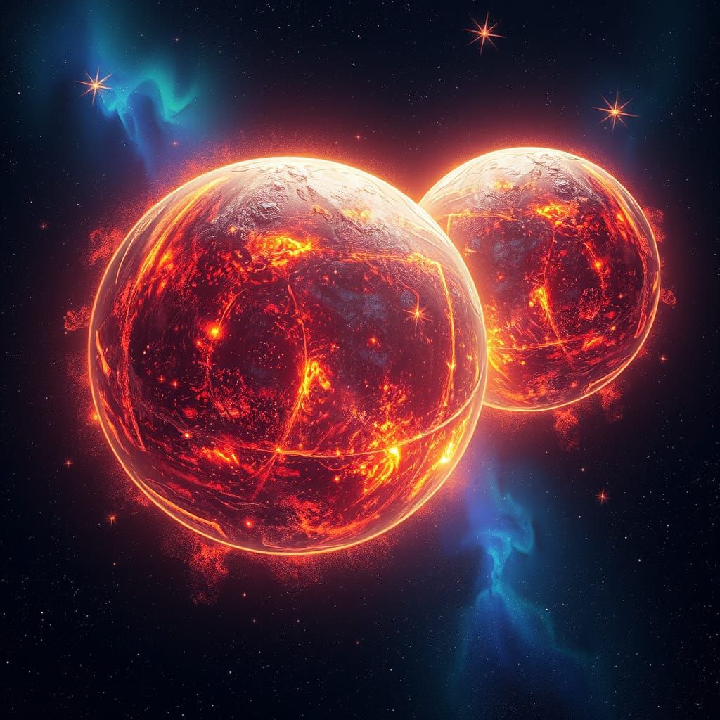 Luminous Celestial Bodies in Hyper-Detailed Matte Painting S...
