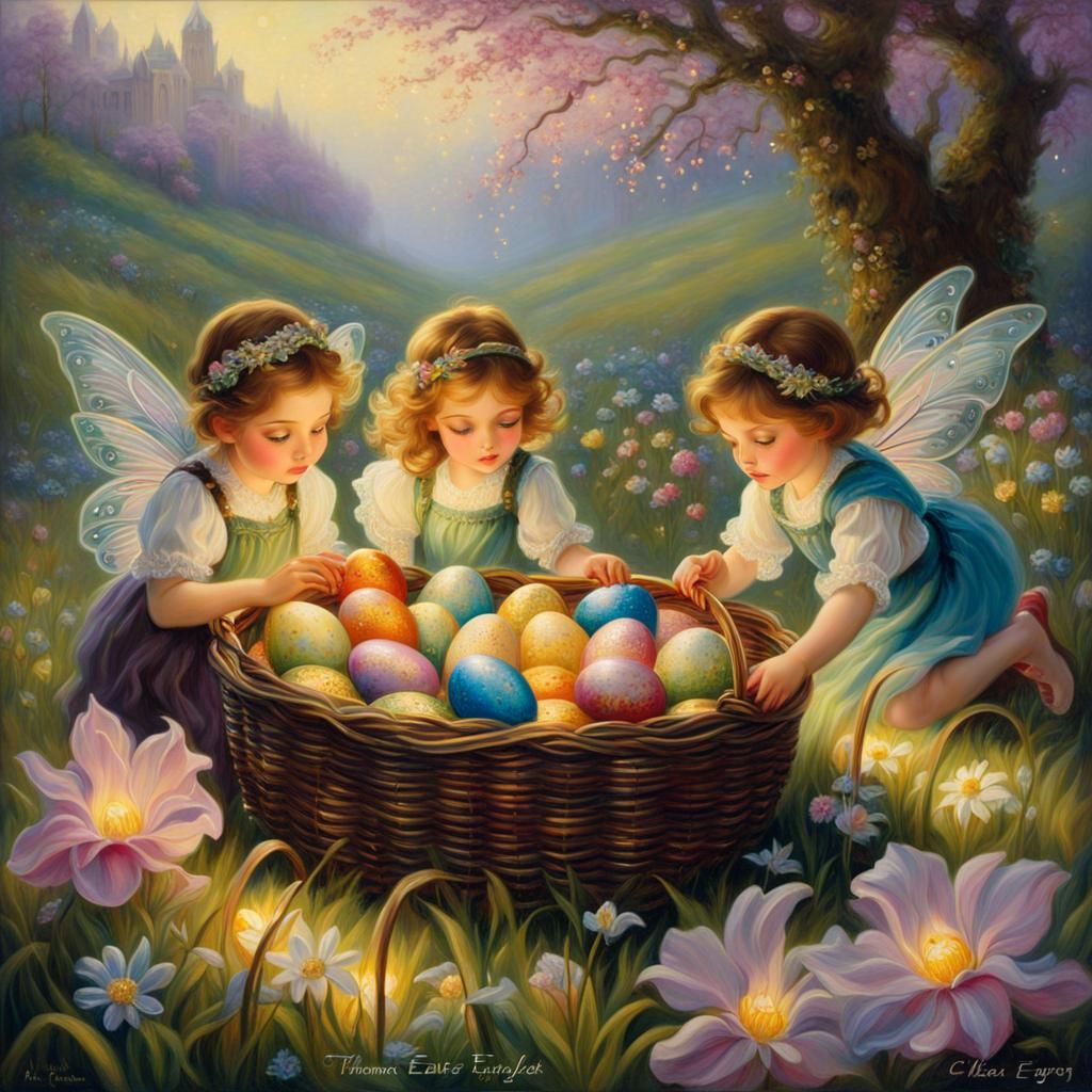 Fairies help the Easter Bunny.