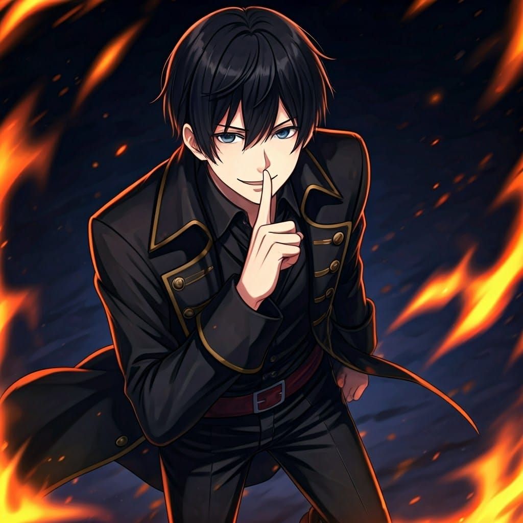 Mysterious Pirate in Fiery Anime Style