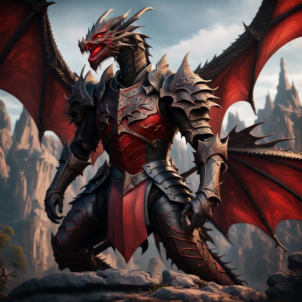 Fantasy Dragon Knight in Detailed Matte Painting