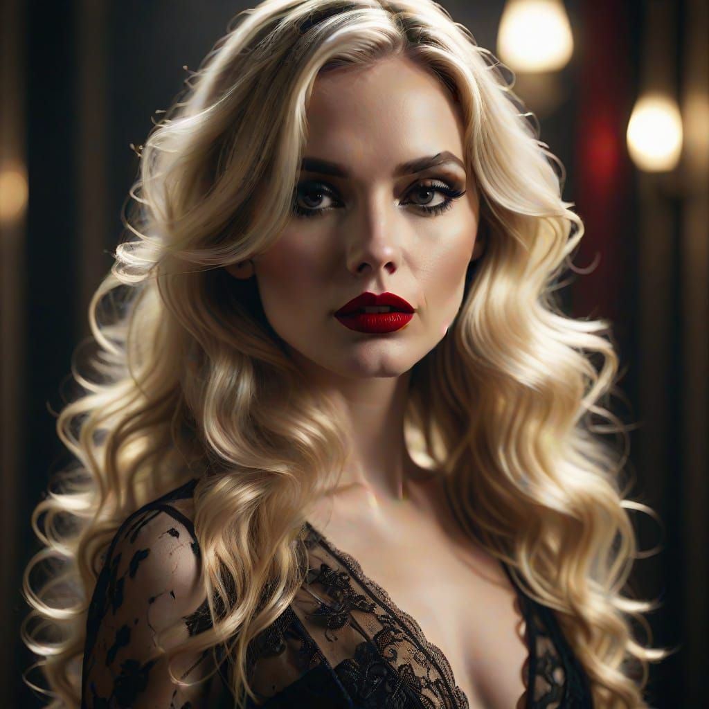 Elegant Woman in Moody Lighting