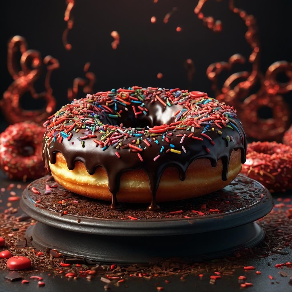 Mouthwatering Donut with Red Icing: Hyper-Realistic Digital ...