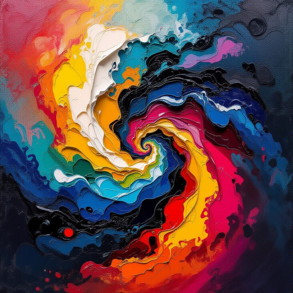 Photorealistic Chaos: Swirling Forms in Avant-Garde Style