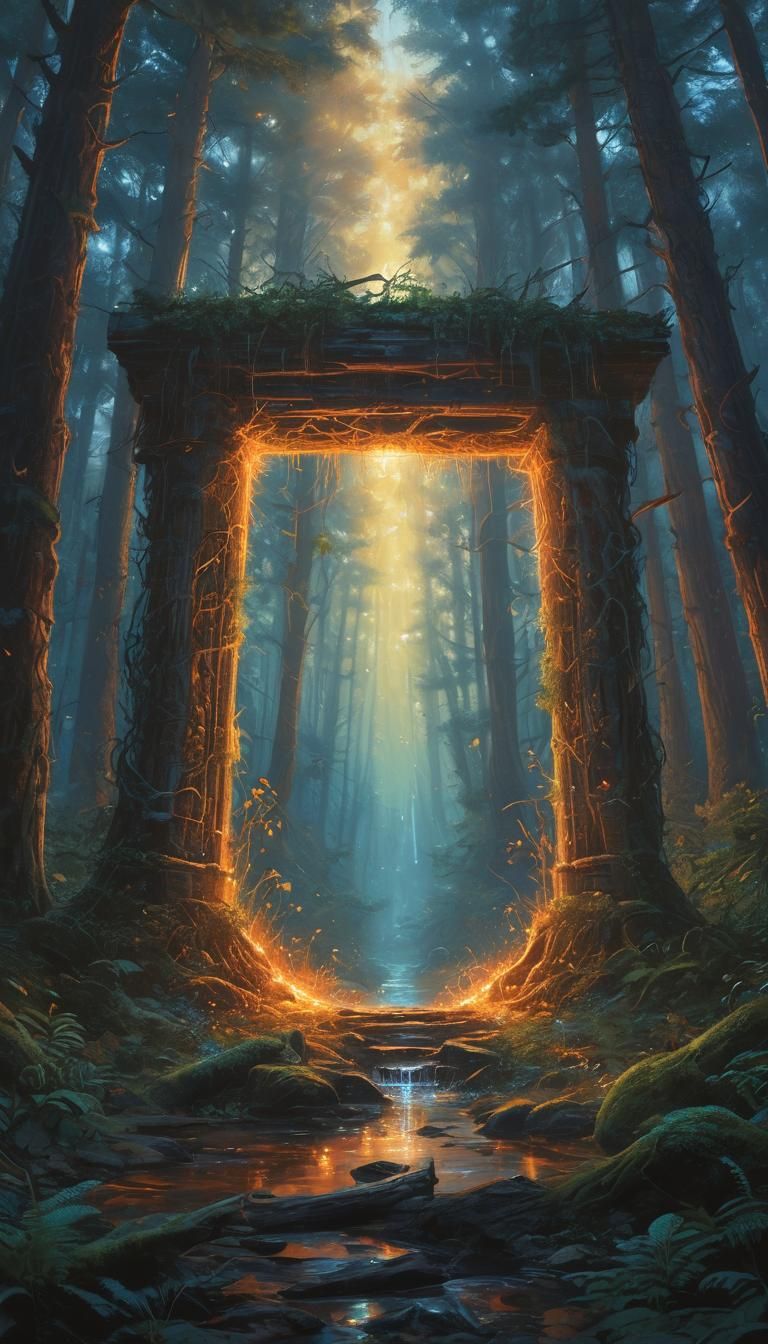 Mystical Forest Portal in Fantasy Splash Art