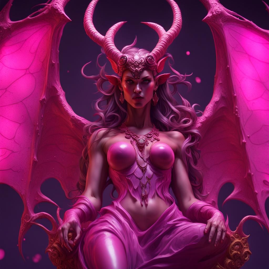Pretty Pink Satan Concept Art in 8k Resolution