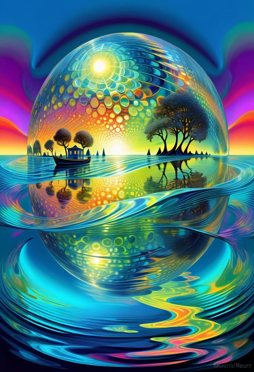 Luminous Neon Waves Reflecting Hopeful Form