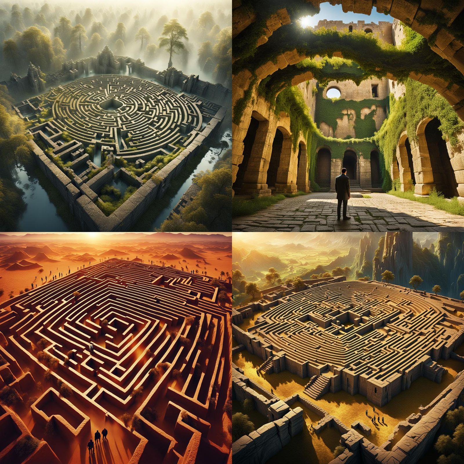 Epic Open-Air Labyrinth: Digital Matte Painting