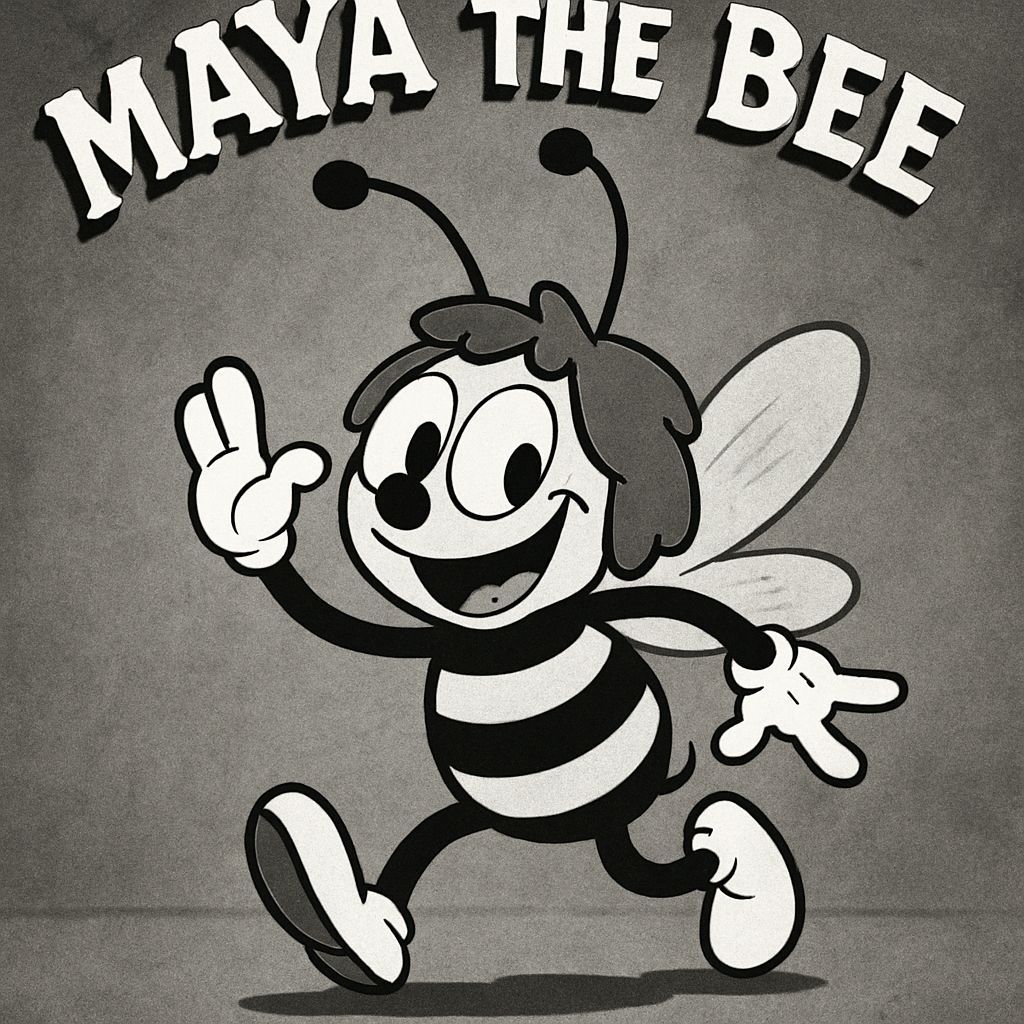Maya the Bee in 1920s Rubber Hose Cartoon Style