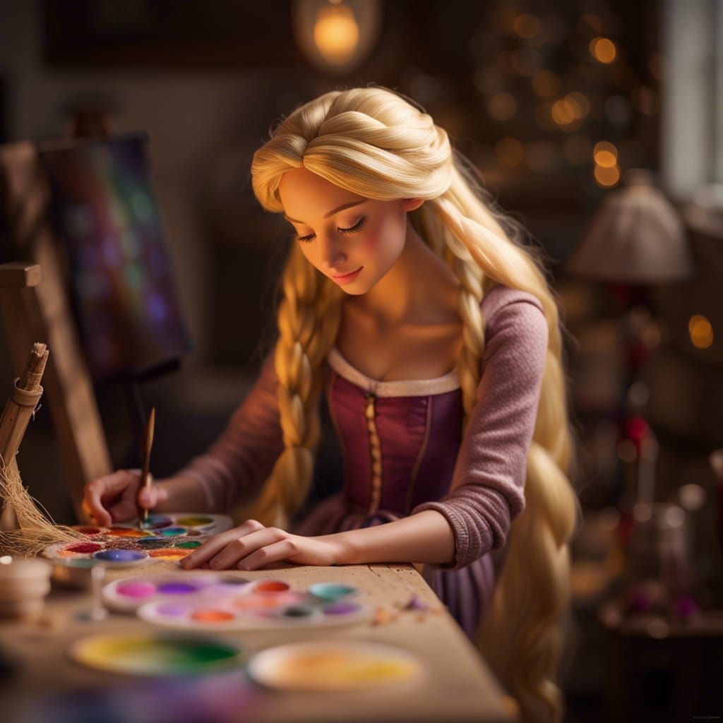 Realistic Rapunzel Painting: Professional Photography