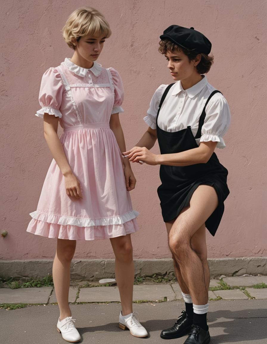 Tomboy in Pink Dress: Cinematic Film Still