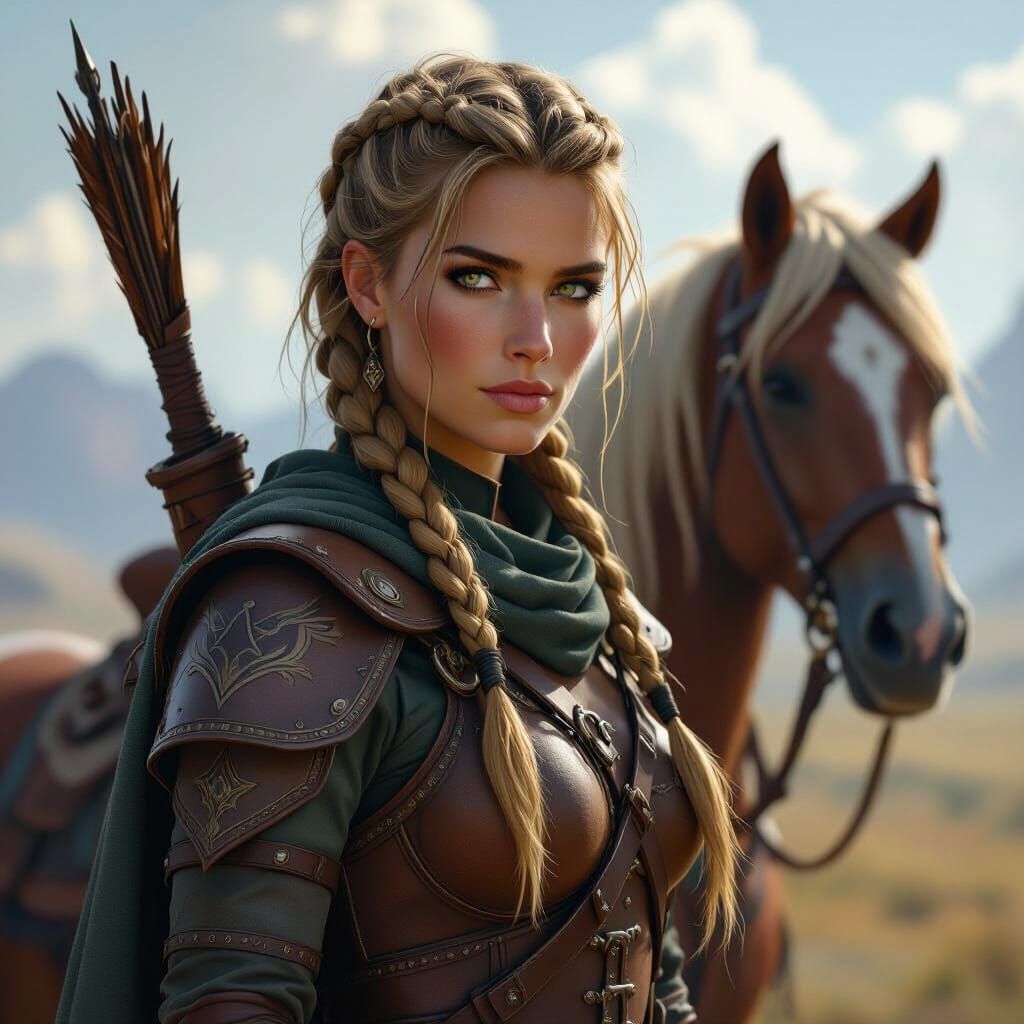 Nomadic Horse Trainer in Dark Fantasy Concept Art