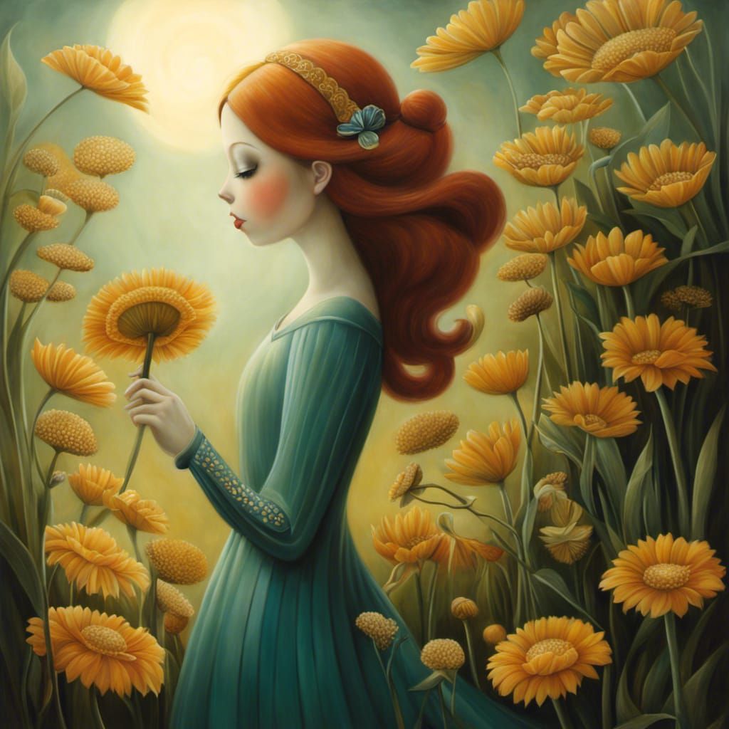 Girl in Lowbrow Surrealist Portrait