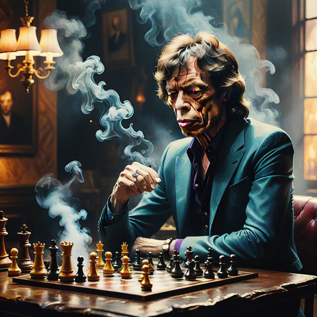 Mick Jagger in Moody Chess Scene