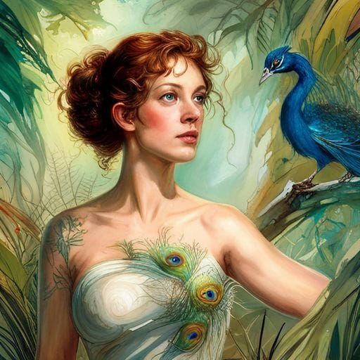 AI Image of a Peacock Goddess