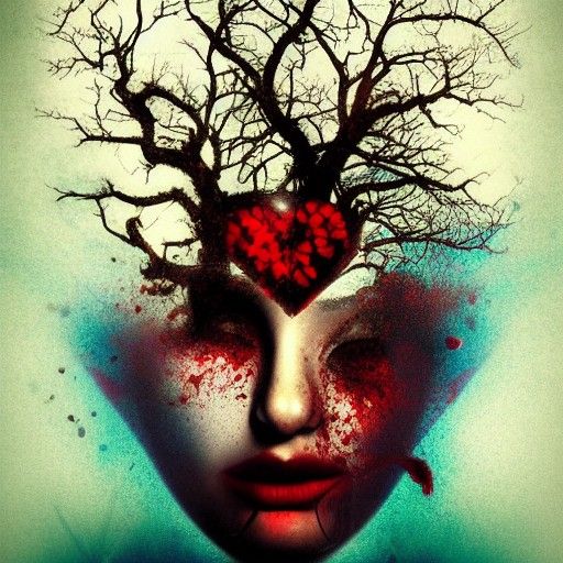 Decaying Heart: A Dark Fantasy Scene