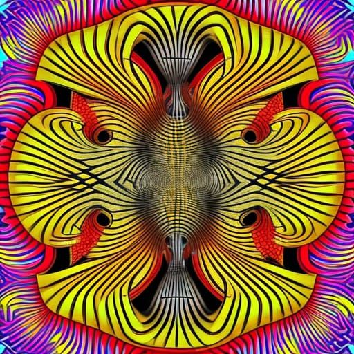 Abstract African Art with Vector and Fractal Elements