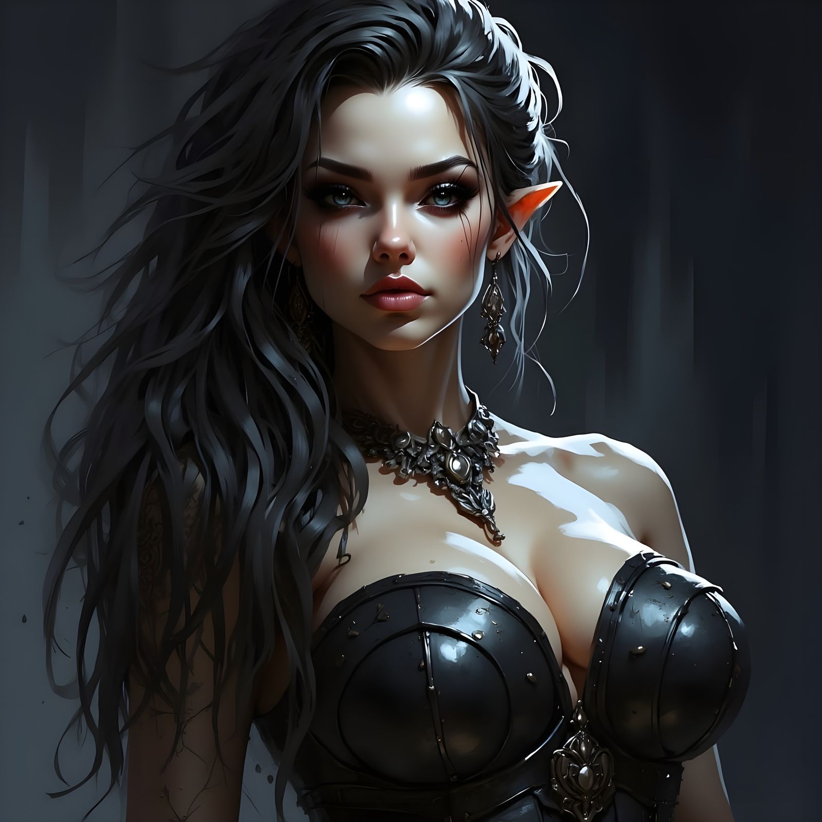 Attractive Woman in Medieval Clothing with Pale Skin