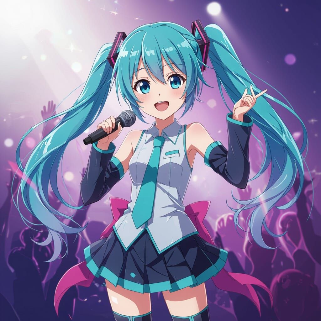 Moe Style Hatsune Miku at a Digital Rave
