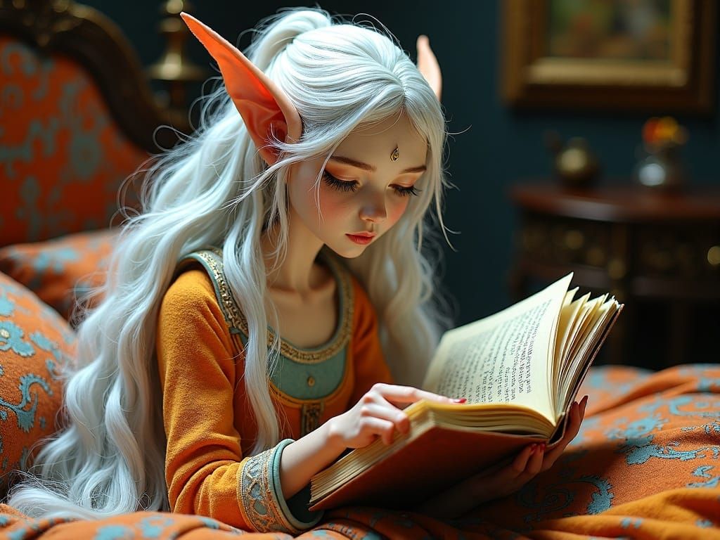 Felt Elf Reading Book of Magic
