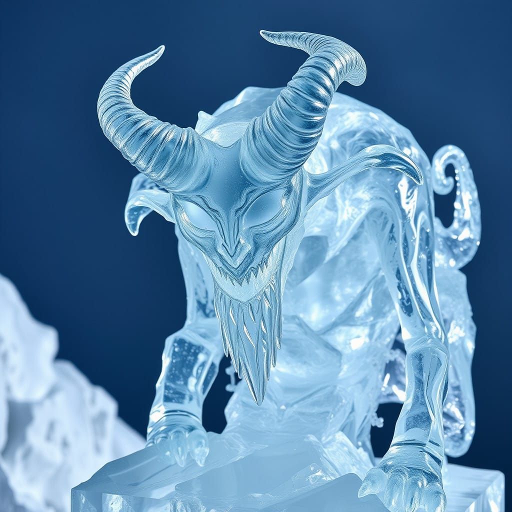 Gothic Ice Sculpture of a Twisted Fiend