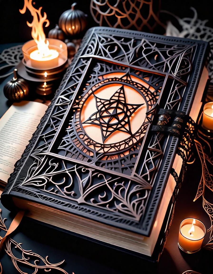 Lace Grimoire with Magical Glow, Lovecraft Aesthetic