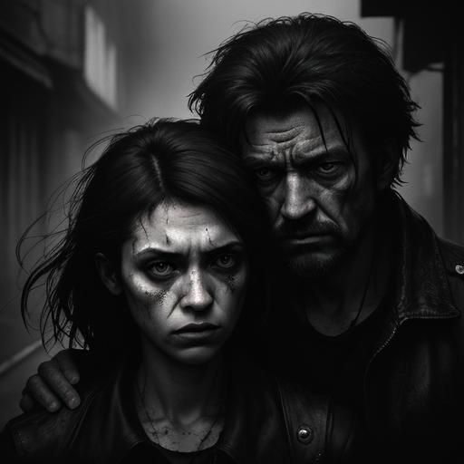 Gritty Cinematic Portrait of a Couple in Alleyway