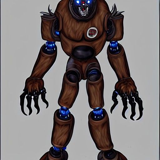 Armored Robot Werewolf Fighter Ready for Battle