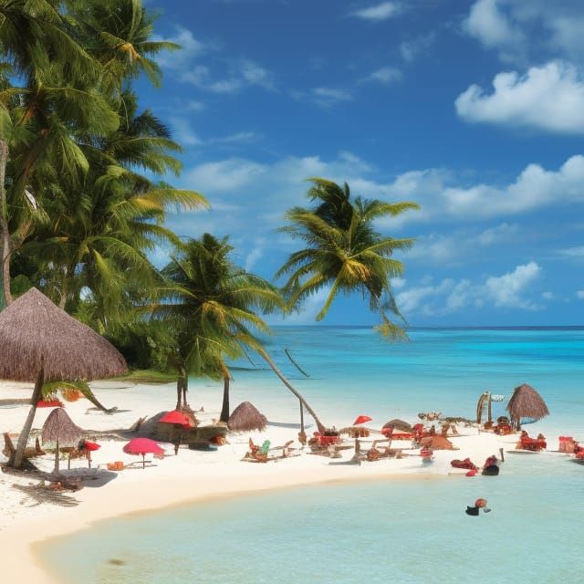 Fantastical Tropical Beach Scene