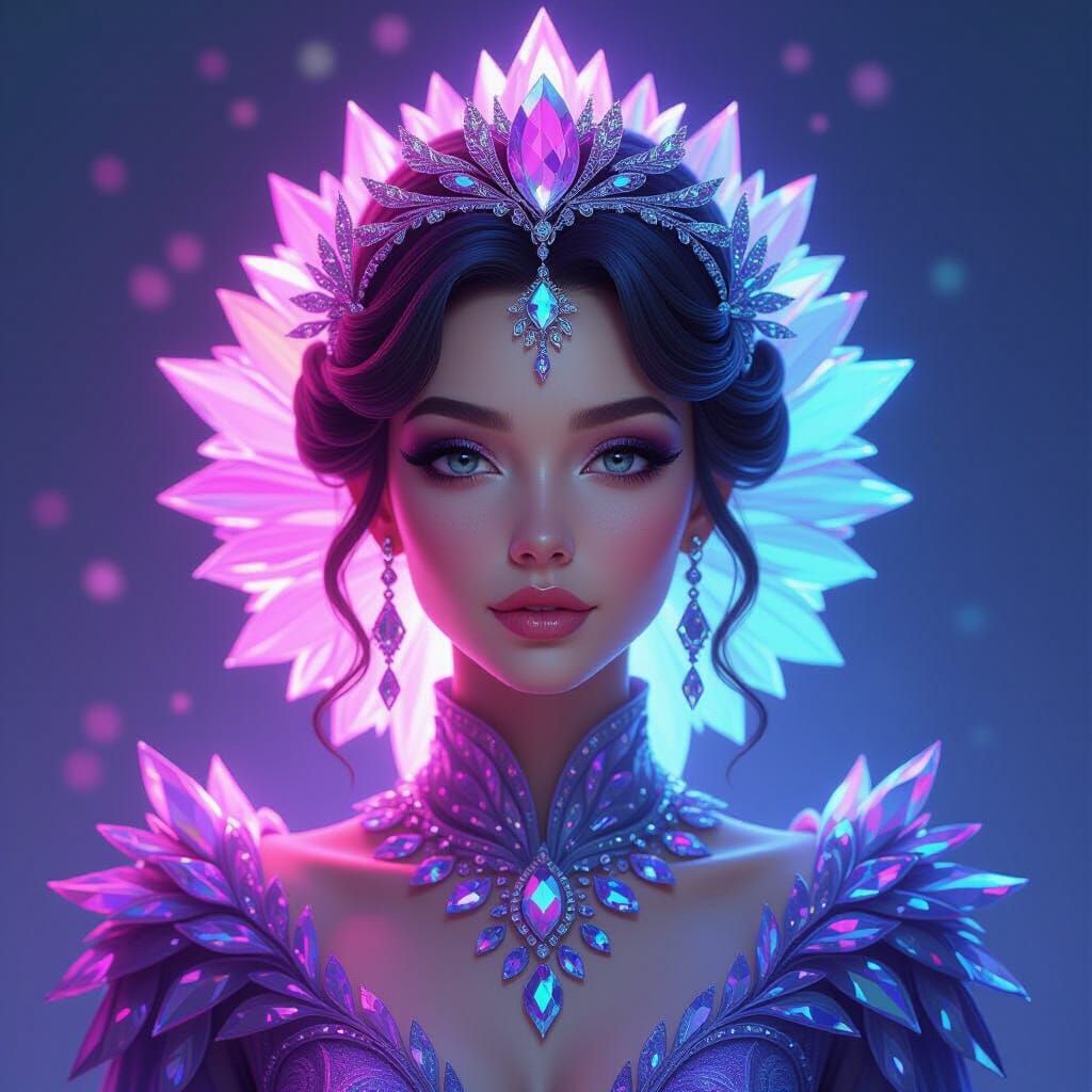 Amethyst Gem Person Portrait in Fantasy Realism