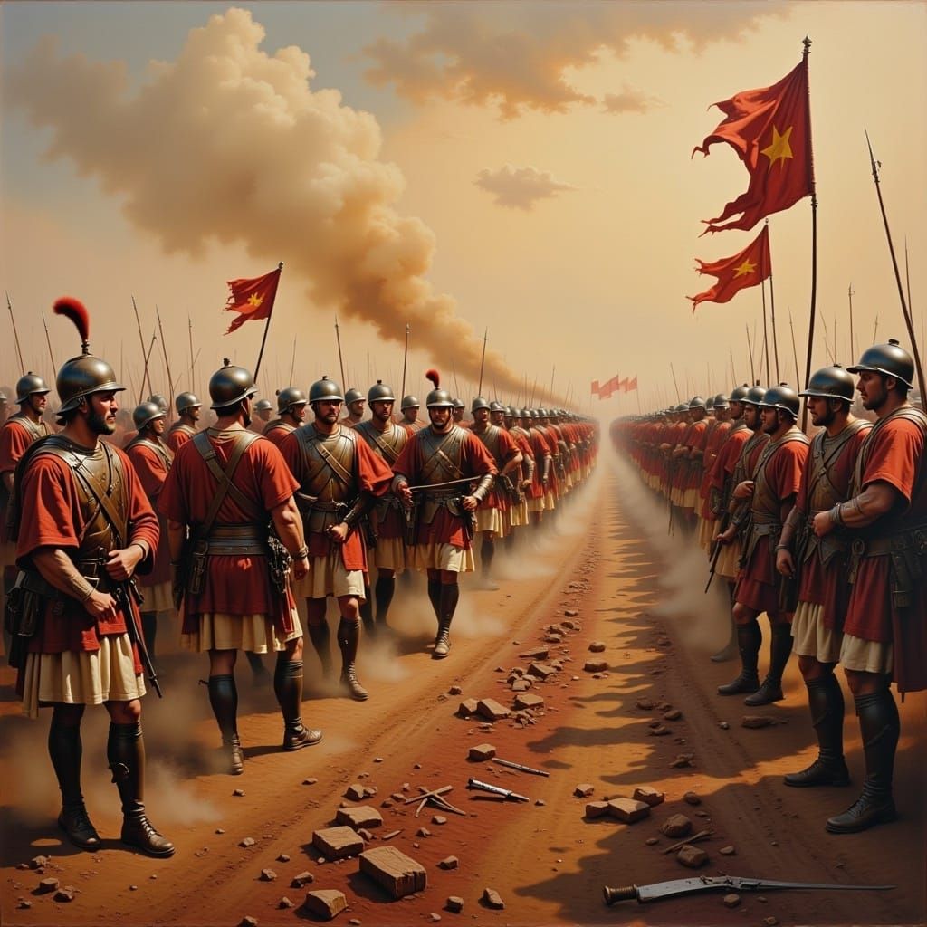 Revolutionary War Militia in OIl Painting Style