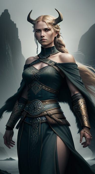 Viking Shieldmaiden in Ethereal Twilight