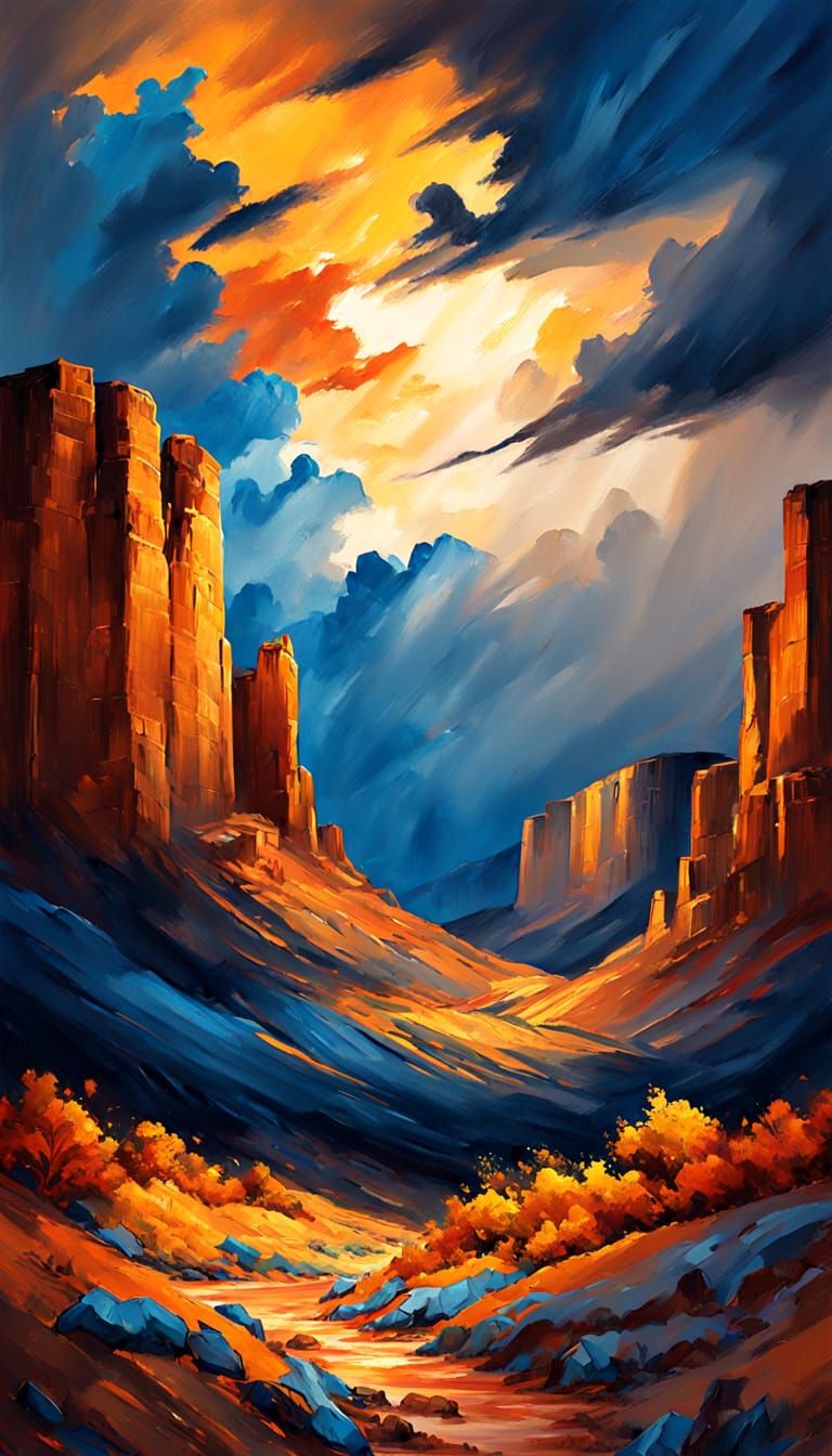 Violent storms and jagged canyons and amazing light.