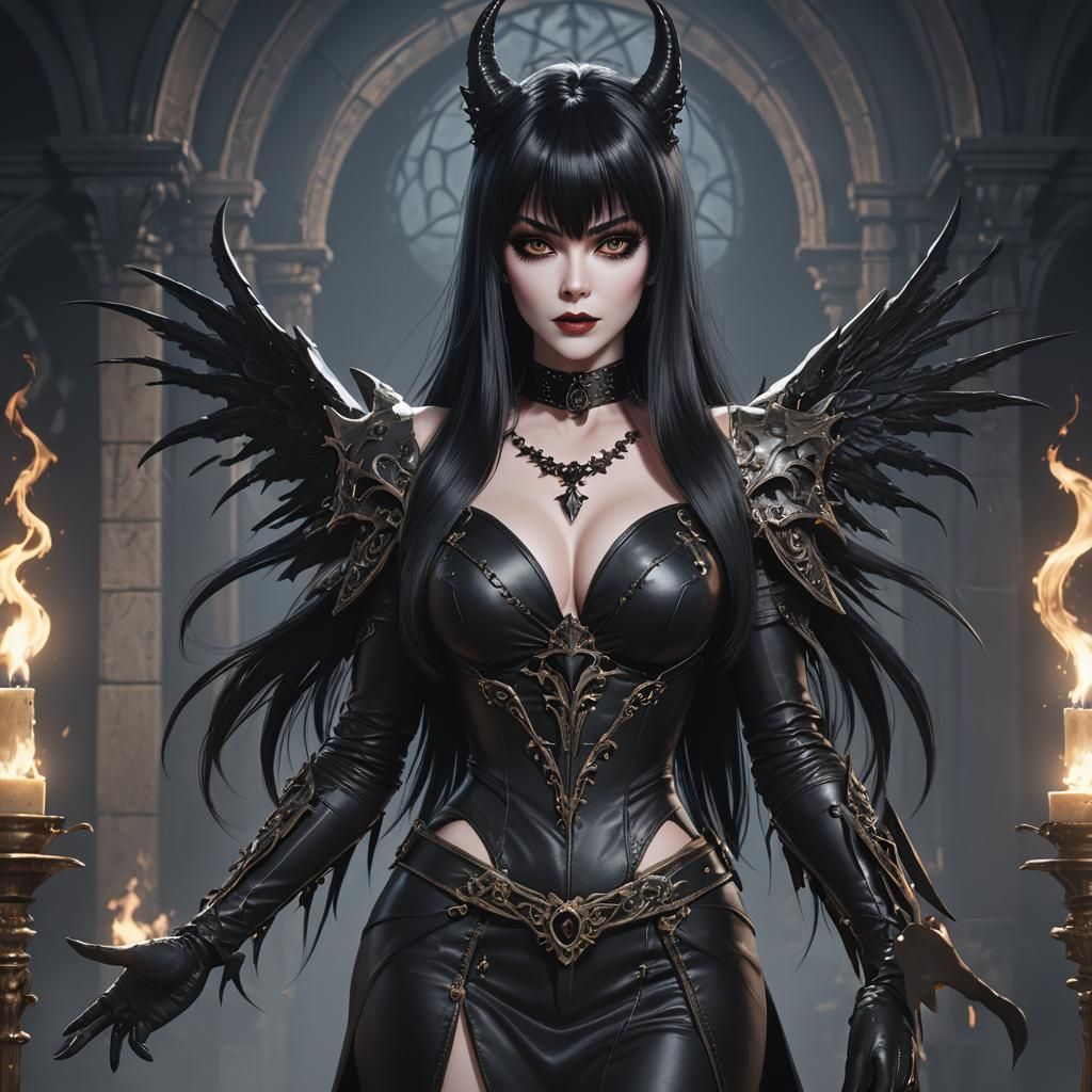 Elvira Mistress of Evil in 3D Anime Art