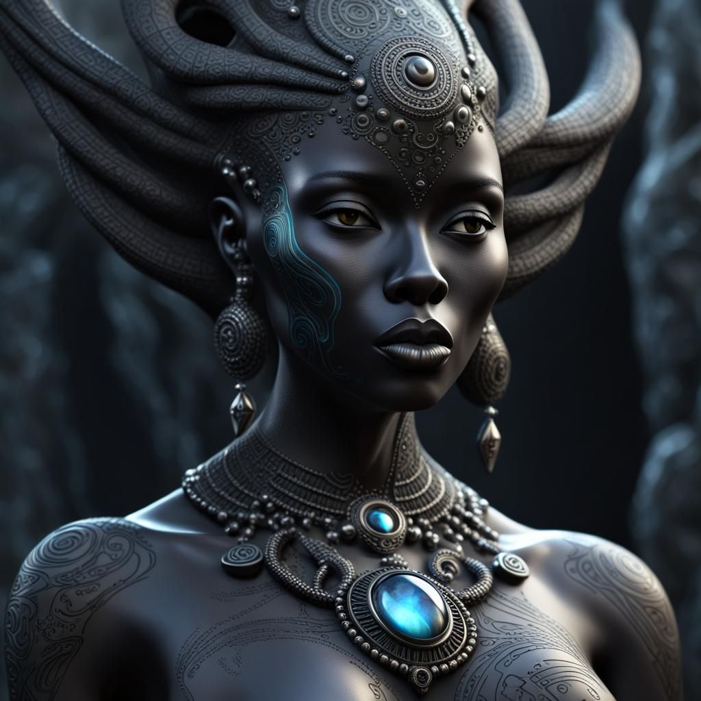 Alien War Goddess in 3D Isometric Rendering