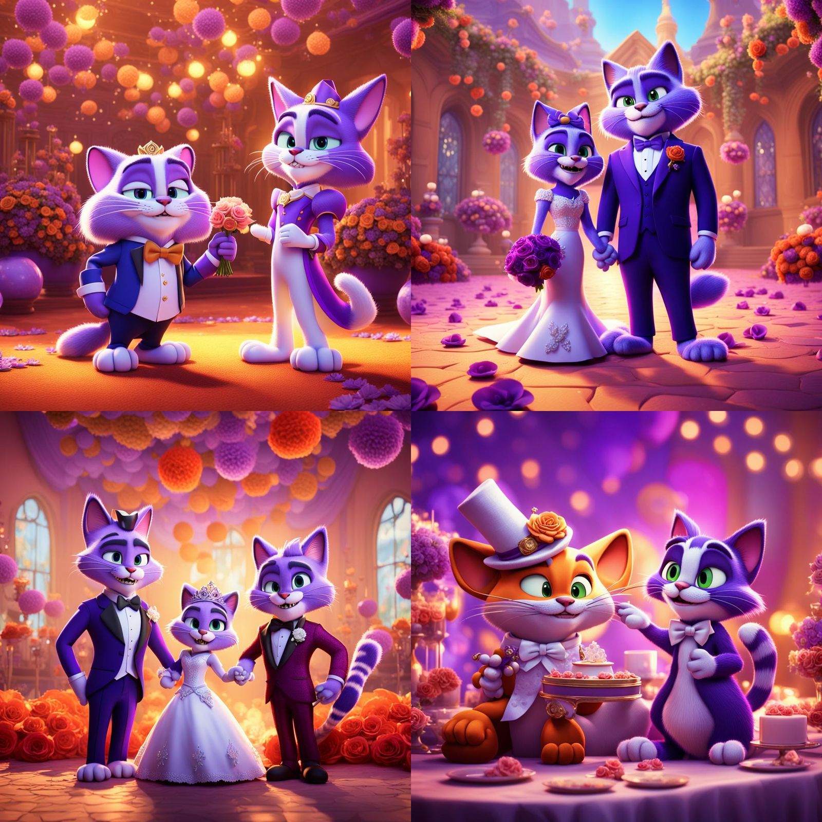 Big the Cat and Blaze's Wedding: 3D Digital Art