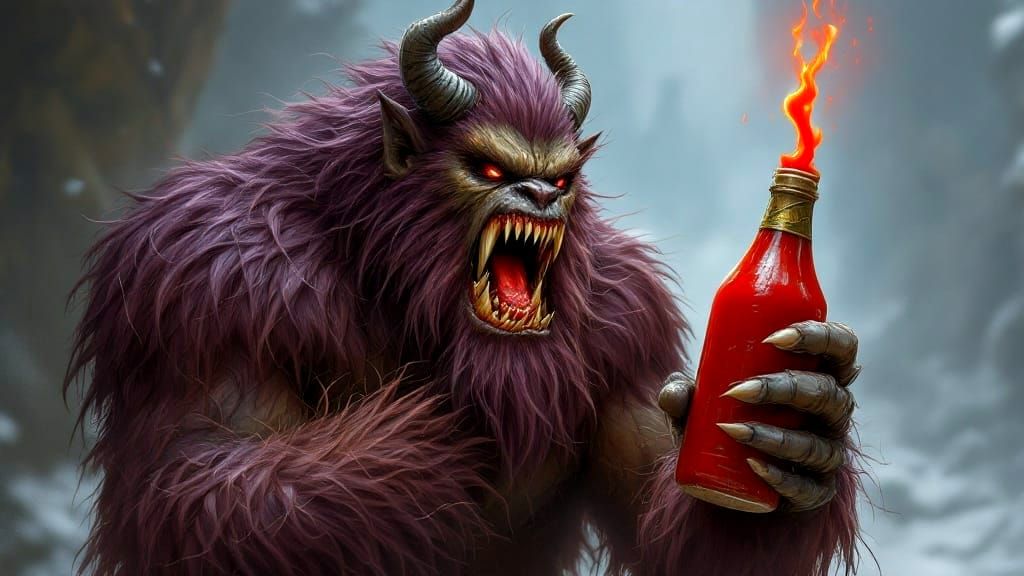 Fantasy Barlgura with Ketchup in Photorealistic Style