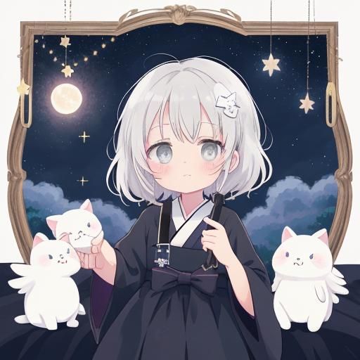 Chibi Goddess Celebrates New Year in Anime Style