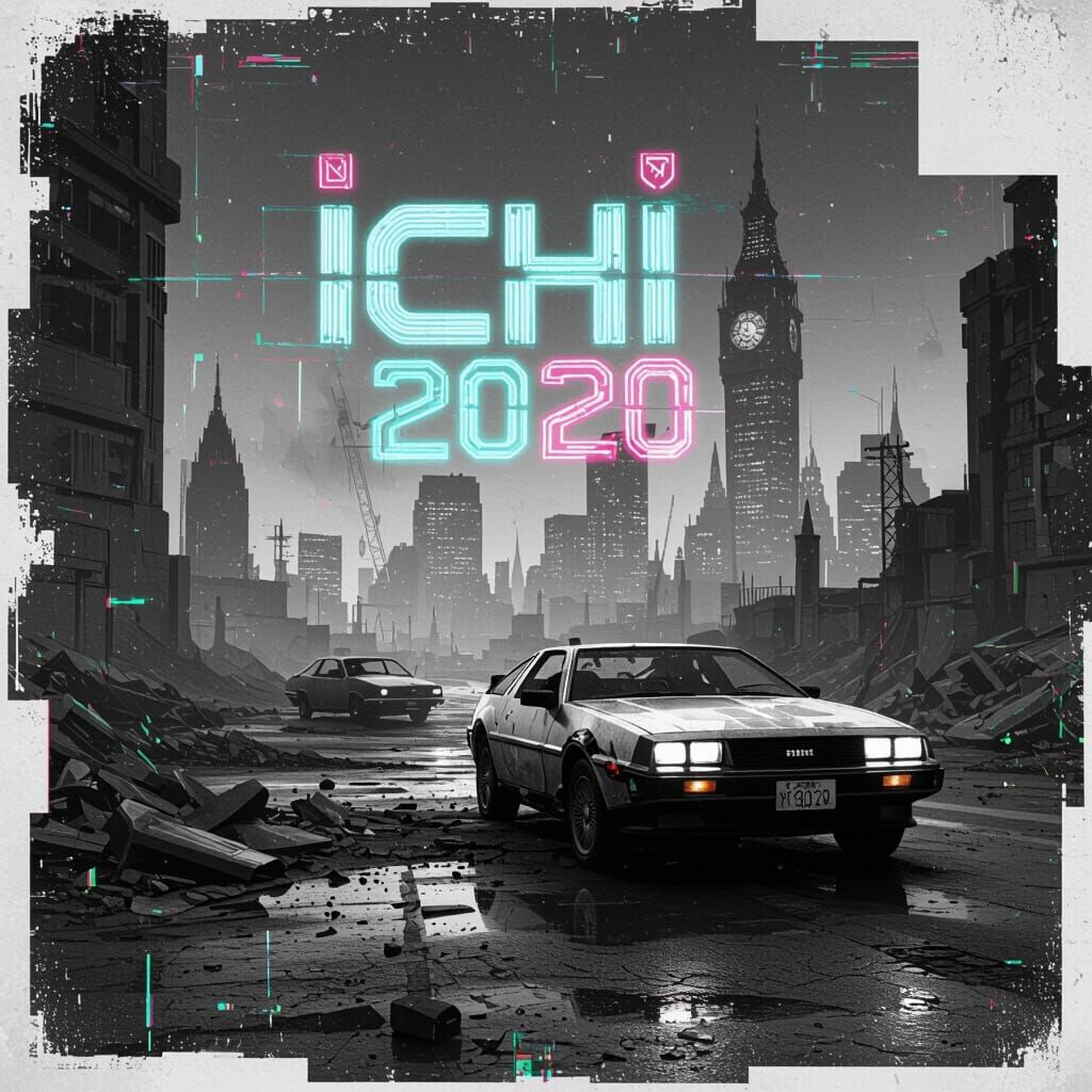 Dystopian Futuristic London in Black and White