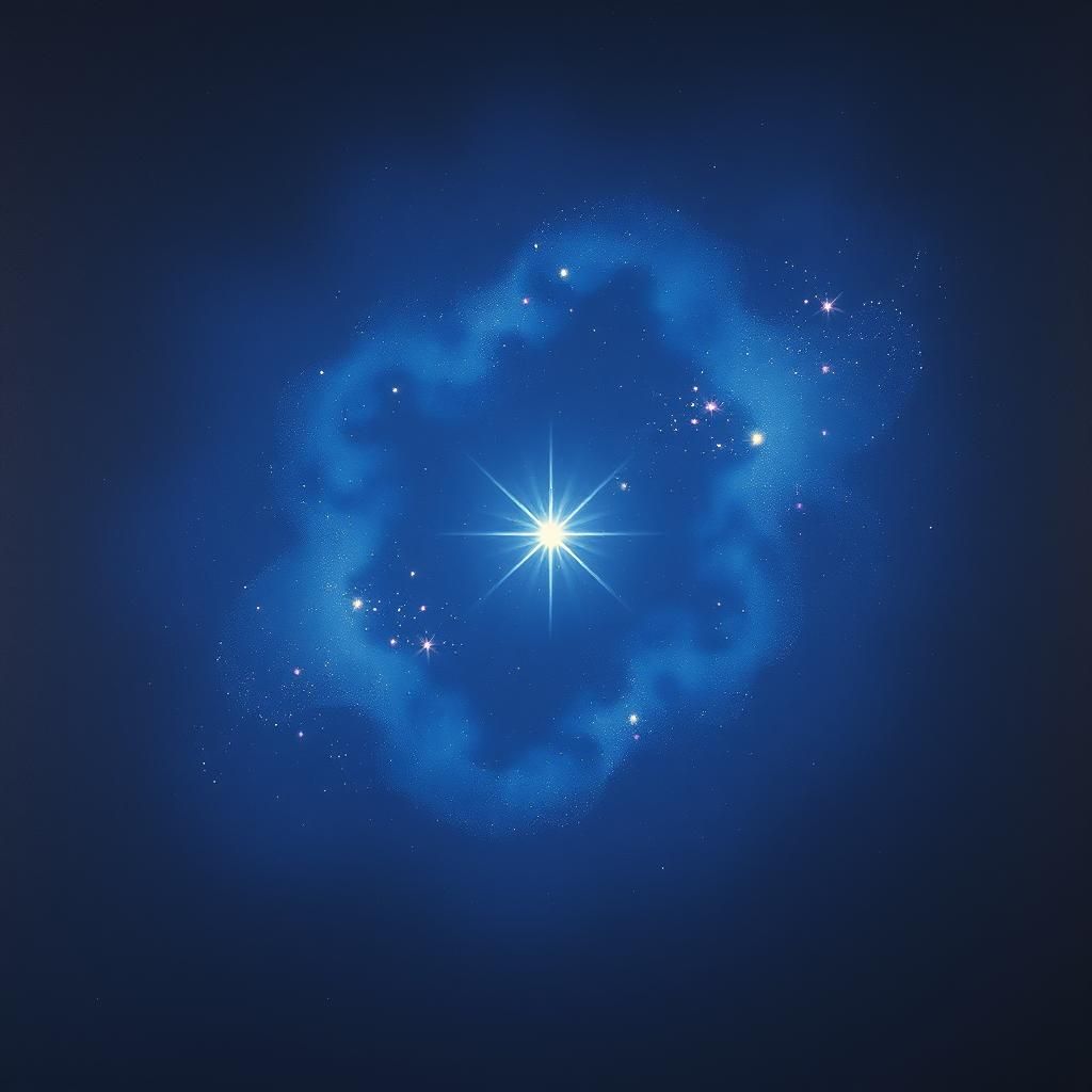 Shining Star in Vast Space as Color Field Art