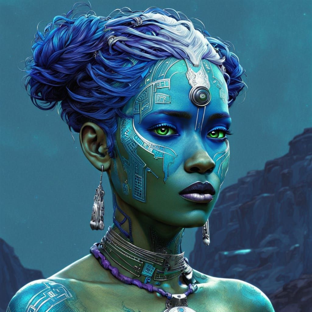 Enslaved Android Female in Sci-Fi Style